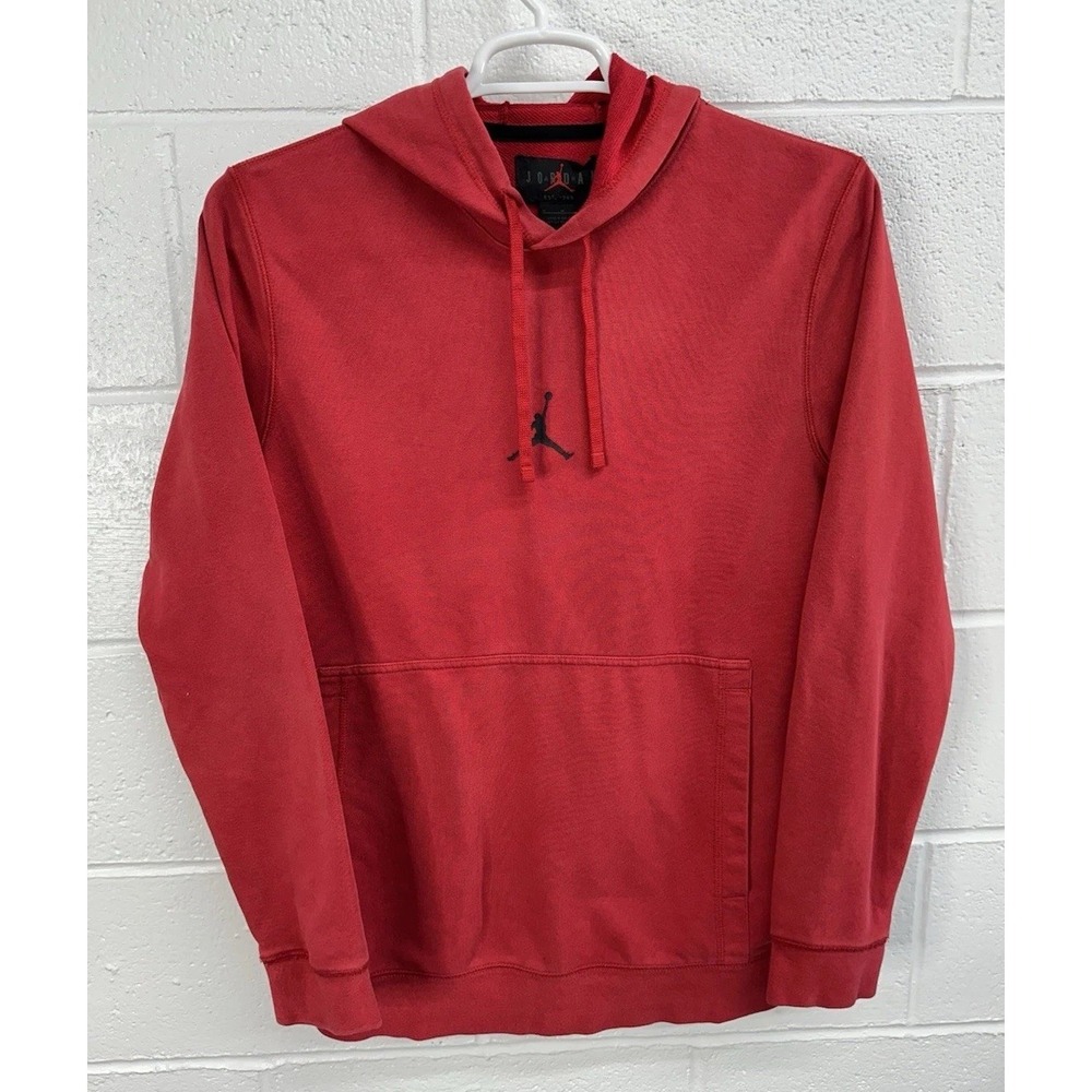 Air Jordan Hoodie Red Dri-FIT Fleece Pullover Retro / Men's Medium
